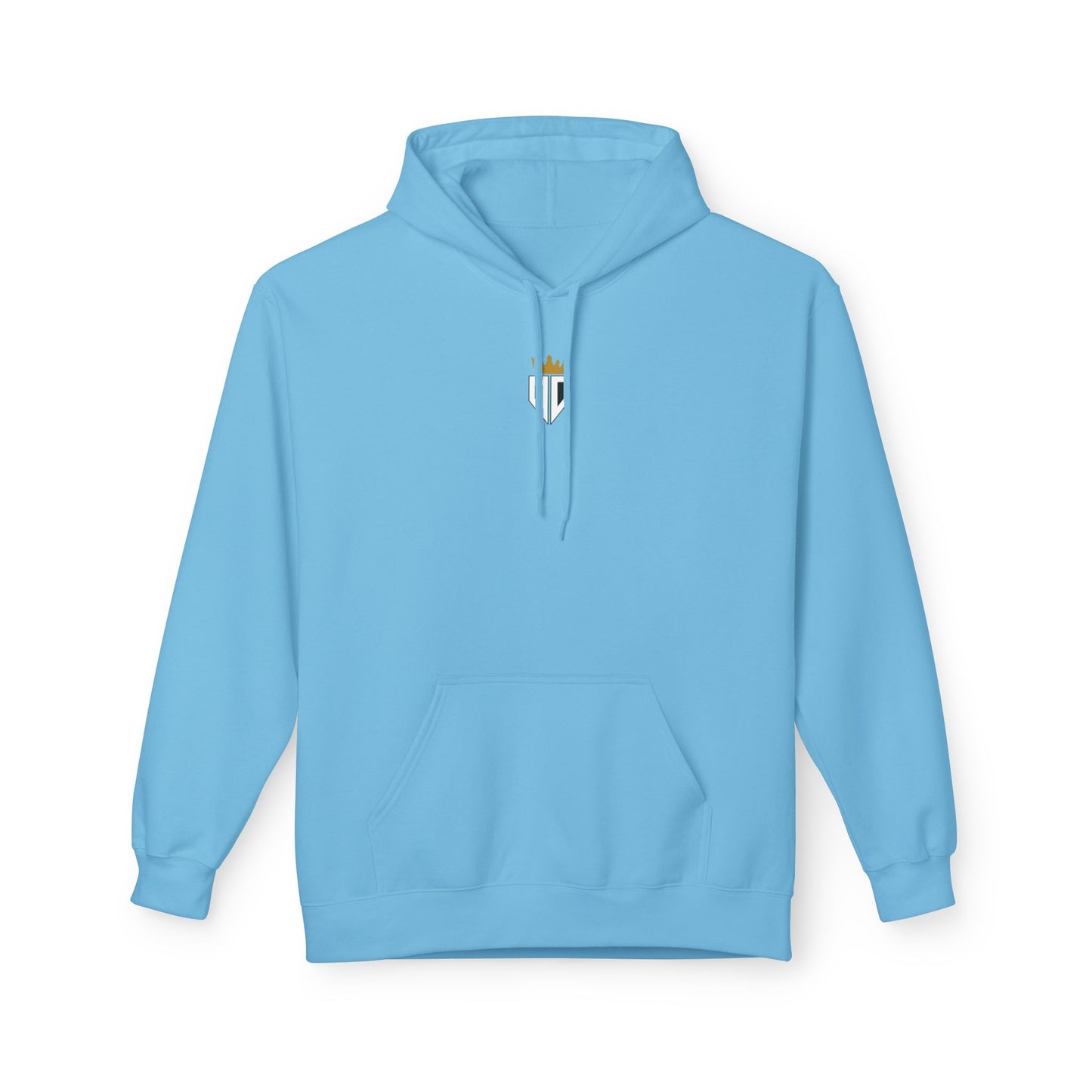 "SLOGAN" Hoodie Front sky blue